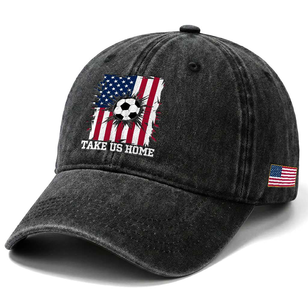 USA Soccer Game Day Washed Cotton Baseball Cap Take Us Home