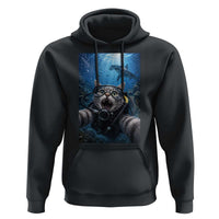 Funny Scuba Diving Cat Selfie With Hammerhead Shark Hoodie