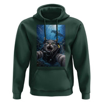 Funny Scuba Diving Cat Selfie With Hammerhead Shark Hoodie