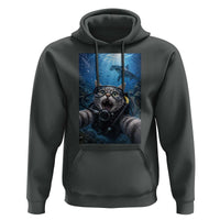 Funny Scuba Diving Cat Selfie With Hammerhead Shark Hoodie