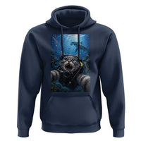 Funny Scuba Diving Cat Selfie With Hammerhead Shark Hoodie
