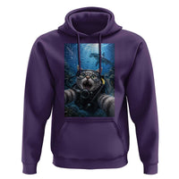 Funny Scuba Diving Cat Selfie With Hammerhead Shark Hoodie