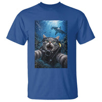Funny Scuba Diving Cat Selfie With Hammerhead Shark T Shirt