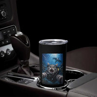 Funny Scuba Diving Cat Selfie With Hammerhead Shark Tumbler Cup