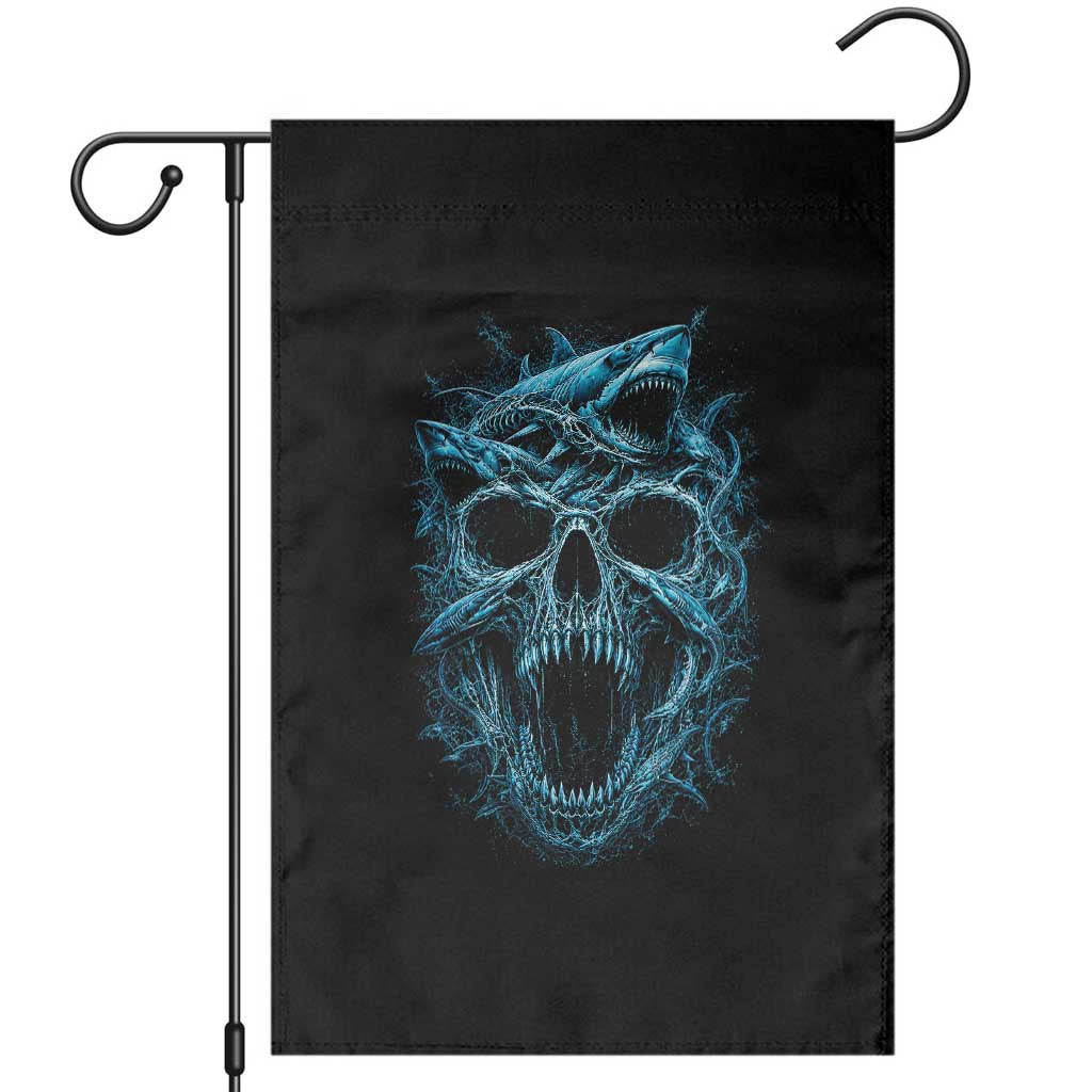 Vintage Great White Shark Skull Garden Flag Deep Sea Horror Art