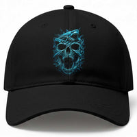 Vintage Great White Shark Skull Baseball Cap Deep Sea Horror Art