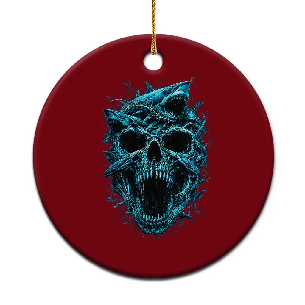 Vintage Great White Shark Skull Ceramic Ornament Deep Sea Horror Art