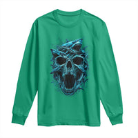 Vintage Great White Shark Skull Long Sleeve Shirt Deep Sea Horror Art