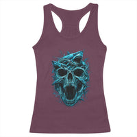 Vintage Great White Shark Skull Racerback Tank Top Deep Sea Horror Art