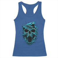 Vintage Great White Shark Skull Racerback Tank Top Deep Sea Horror Art
