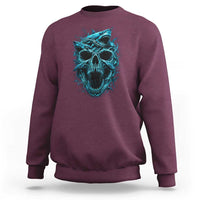 Vintage Great White Shark Skull Sweatshirt Deep Sea Horror Art