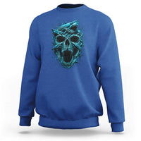 Vintage Great White Shark Skull Sweatshirt Deep Sea Horror Art