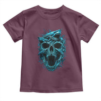 Vintage Great White Shark Skull Toddler T Shirt Deep Sea Horror Art