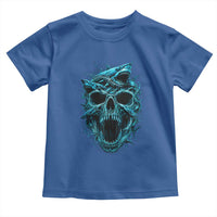 Vintage Great White Shark Skull Toddler T Shirt Deep Sea Horror Art