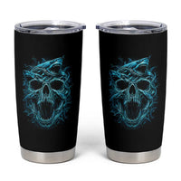 Vintage Great White Shark Skull Tumbler Cup Deep Sea Horror Art