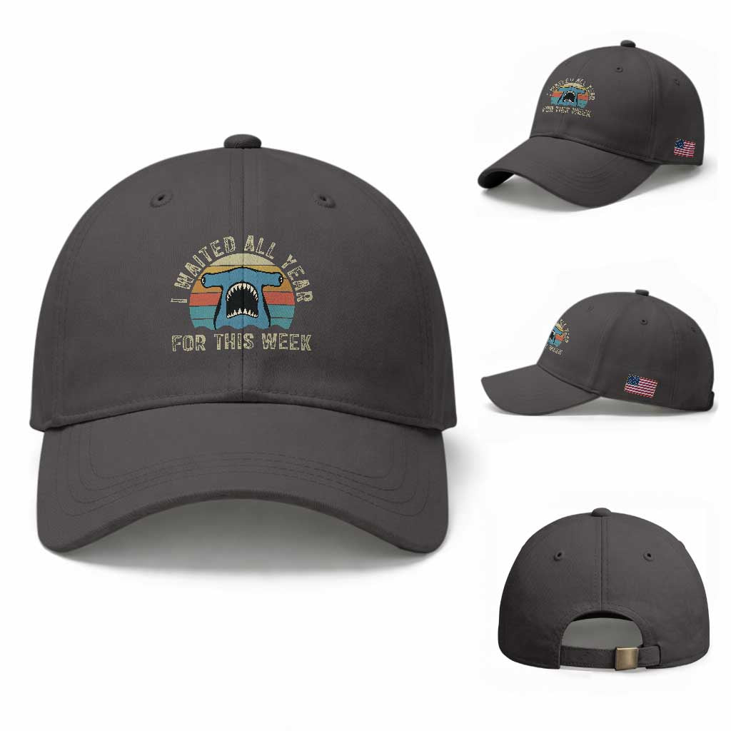 Hammerhead Shark Baseball Cap I Waited All Year For This Week Ocean Lover