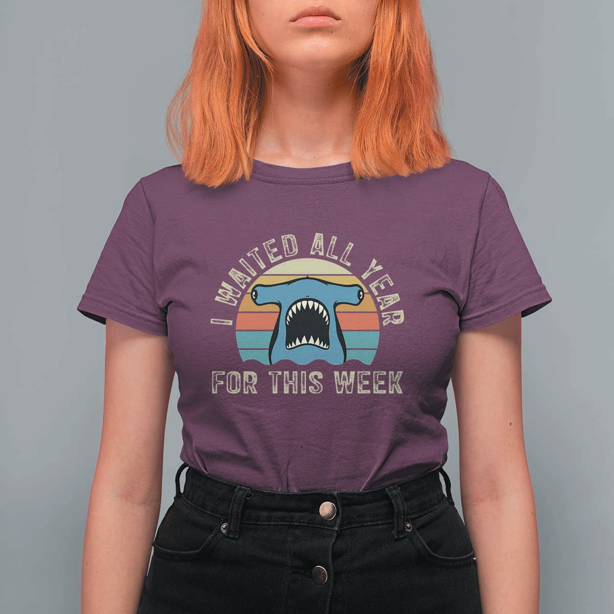 Hammerhead Shark T Shirt For Women I Waited All Year For This Week Ocean Lover