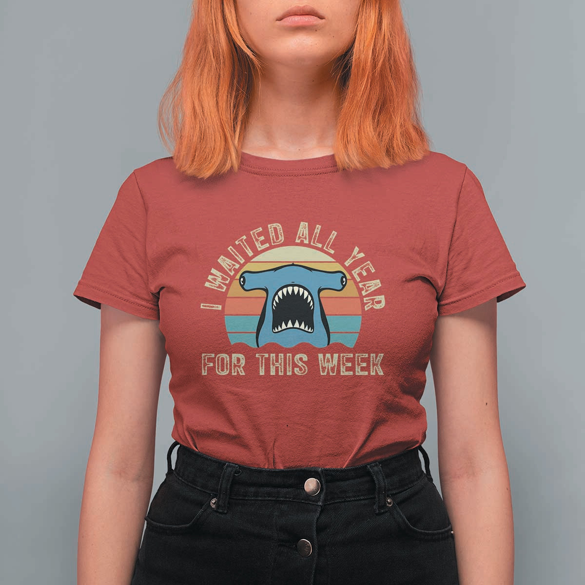Hammerhead Shark T Shirt For Women I Waited All Year For This Week Ocean Lover