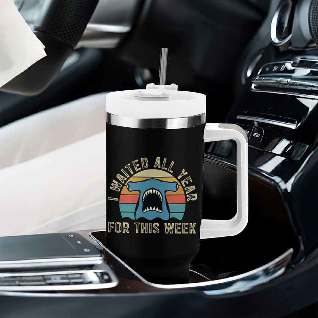 Hammerhead Shark Tumbler With Handle I Waited All Year For This Week Ocean Lover