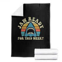 Jaw Ready For This Throw Blanket Vintage Shark Lover Ocean Wildlife