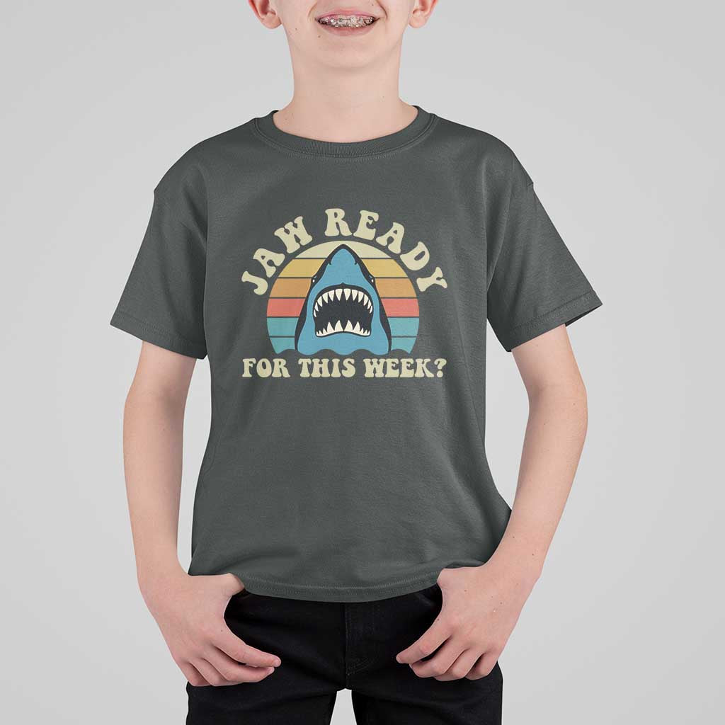 Jaw Ready For This T Shirt For Kid Vintage Shark Lover Ocean Wildlife
