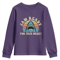 Jaw Ready For This Youth Sweatshirt Vintage Shark Lover Ocean Wildlife