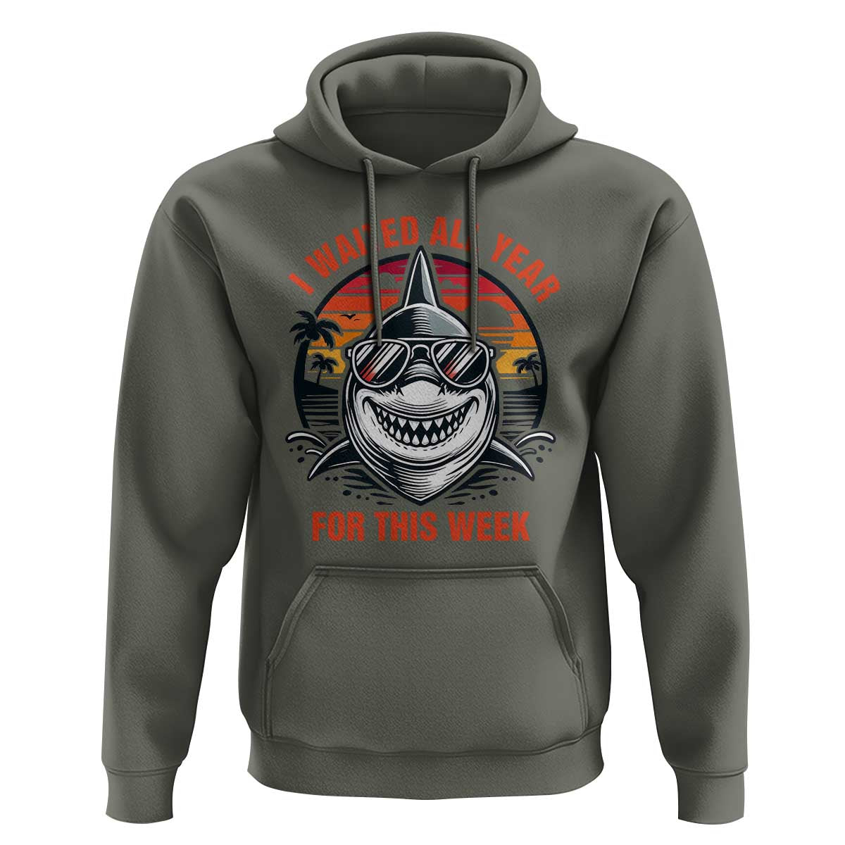 Funny Shark Summer Vacation Hoodie I Waited All Year For This Week