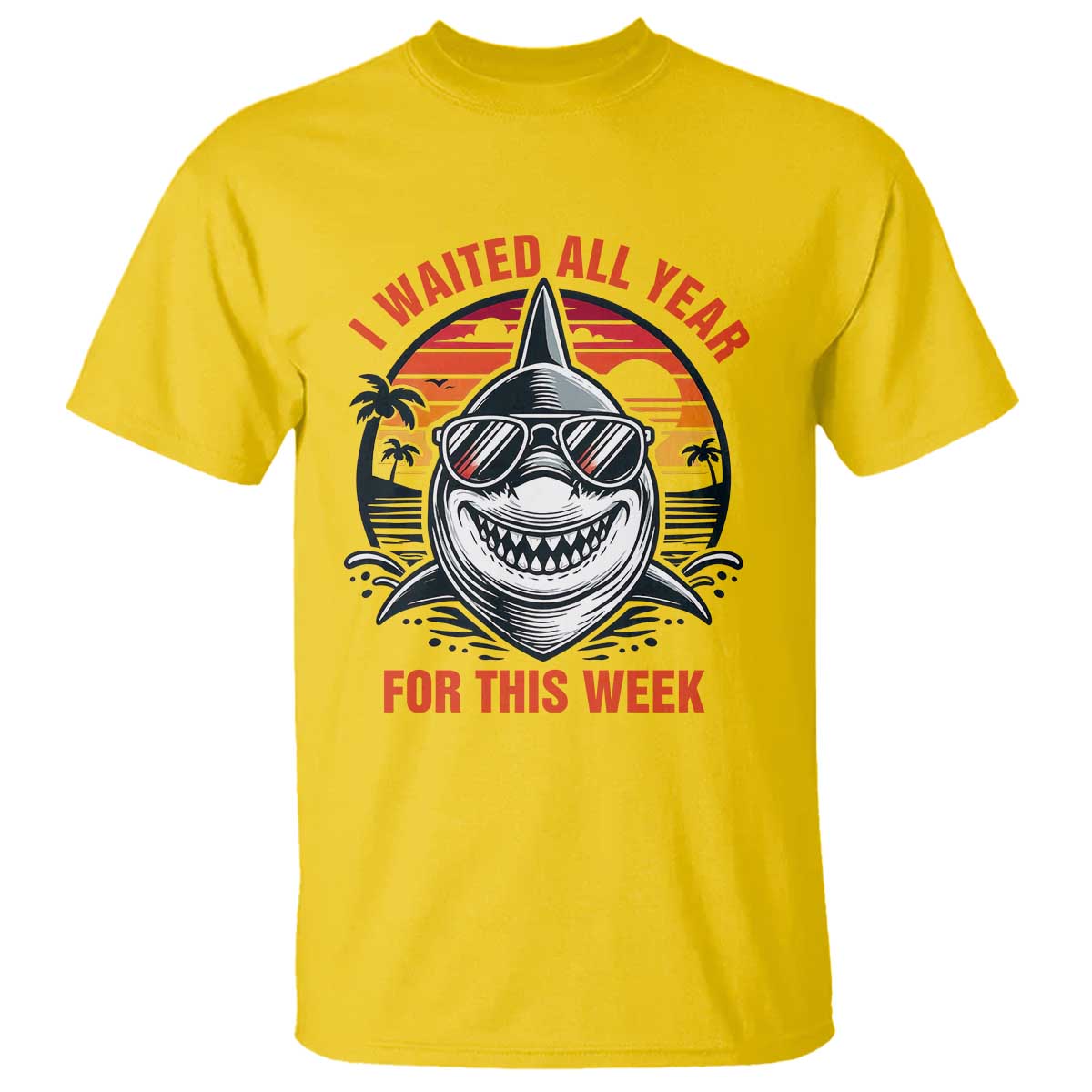 Funny Shark Summer Vacation T Shirt I Waited All Year For This Week