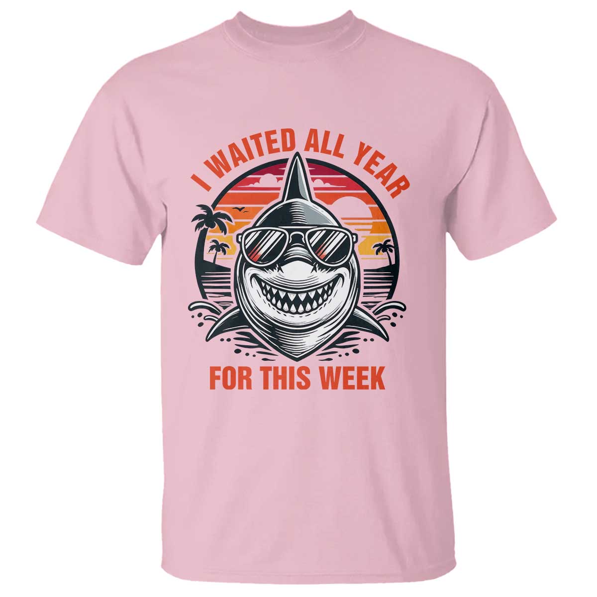 Funny Shark Summer Vacation T Shirt I Waited All Year For This Week