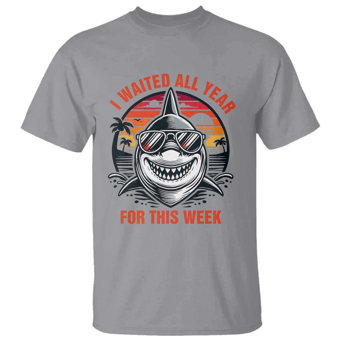 Funny Shark Summer Vacation T Shirt I Waited All Year For This Week