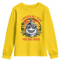 Funny Shark Summer Vacation Youth Sweatshirt I Waited All Year For This Week