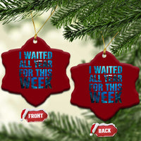 Shark Lover Week Gift Ceramic Ornament I Waited All Year For This Week