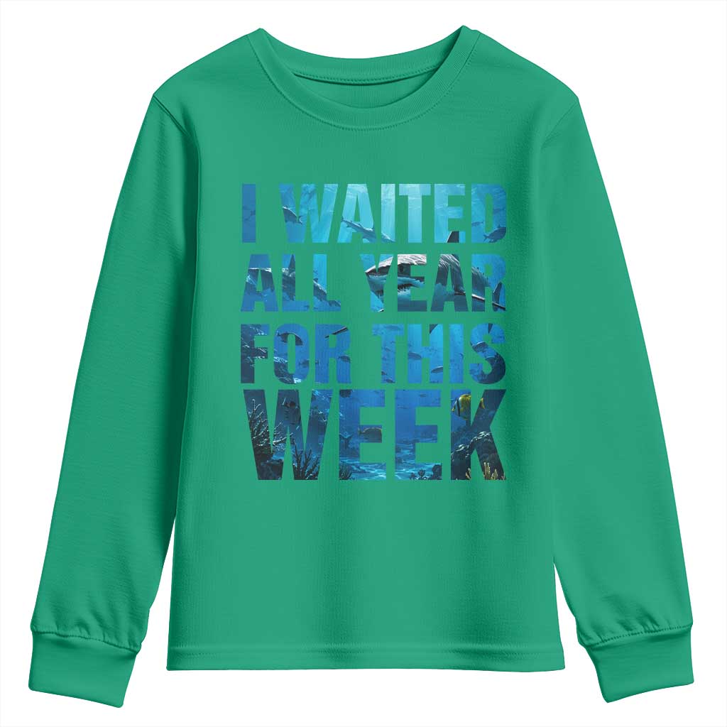Shark Lover Week Gift Youth Sweatshirt I Waited All Year For This Week