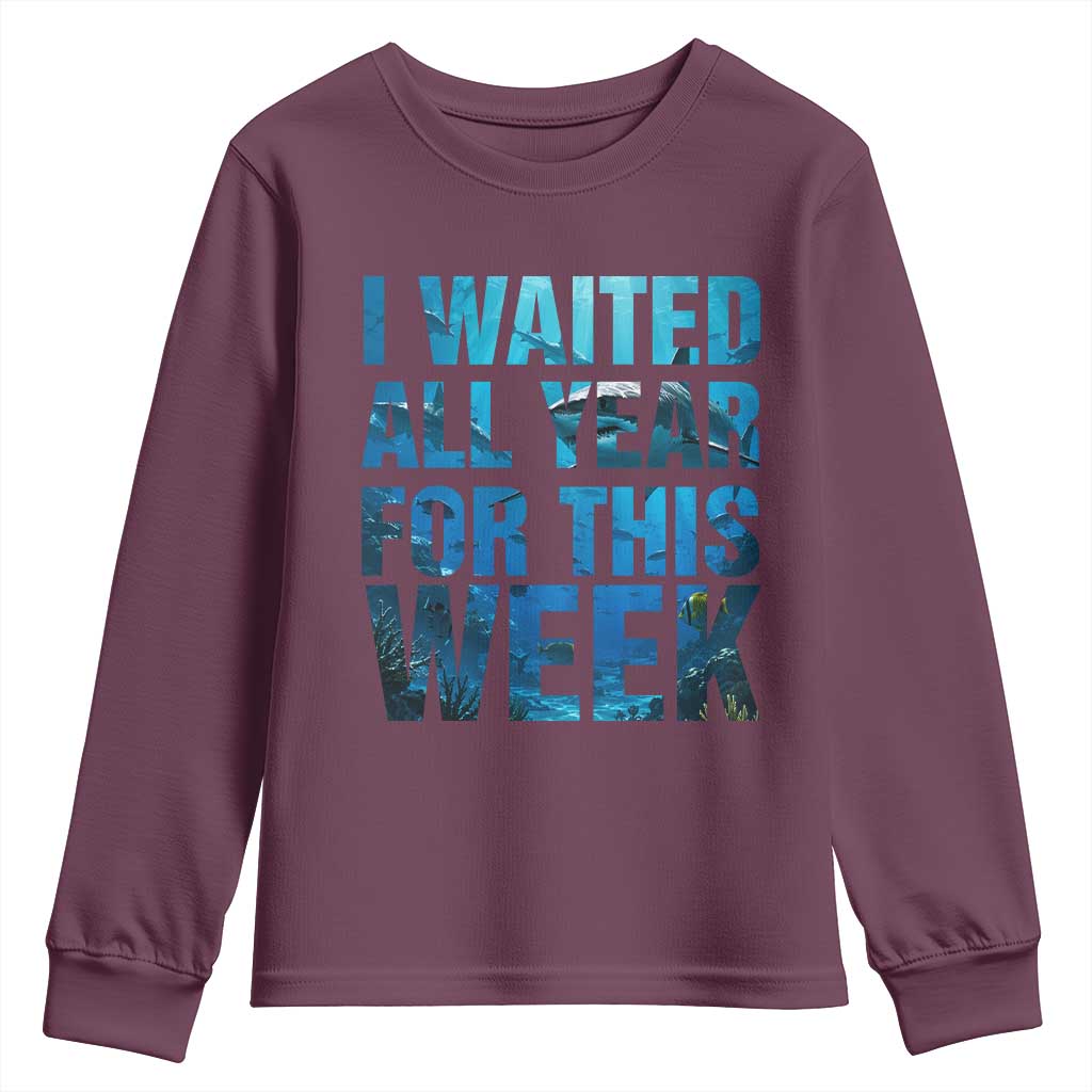 Shark Lover Week Gift Youth Sweatshirt I Waited All Year For This Week