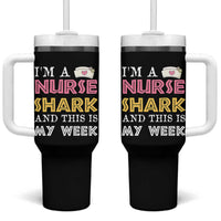 Funny Nurse Shark Gift Tumbler With Handle This Is My Week