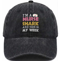 Funny Nurse Shark Gift Washed Cotton Baseball Cap This Is My Week