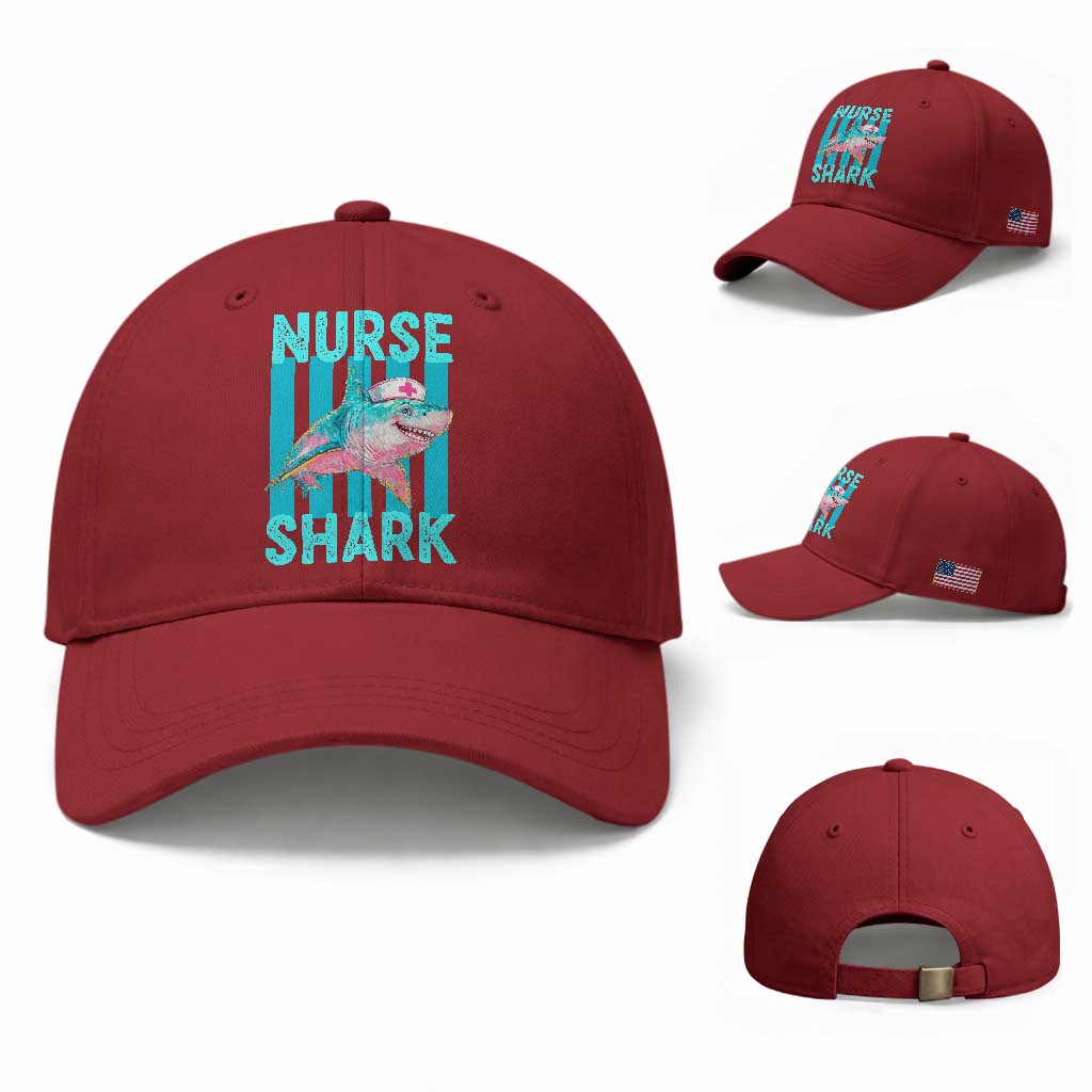 Funny Nurse Shark Baseball Cap Medical Worker Appreciation Gift