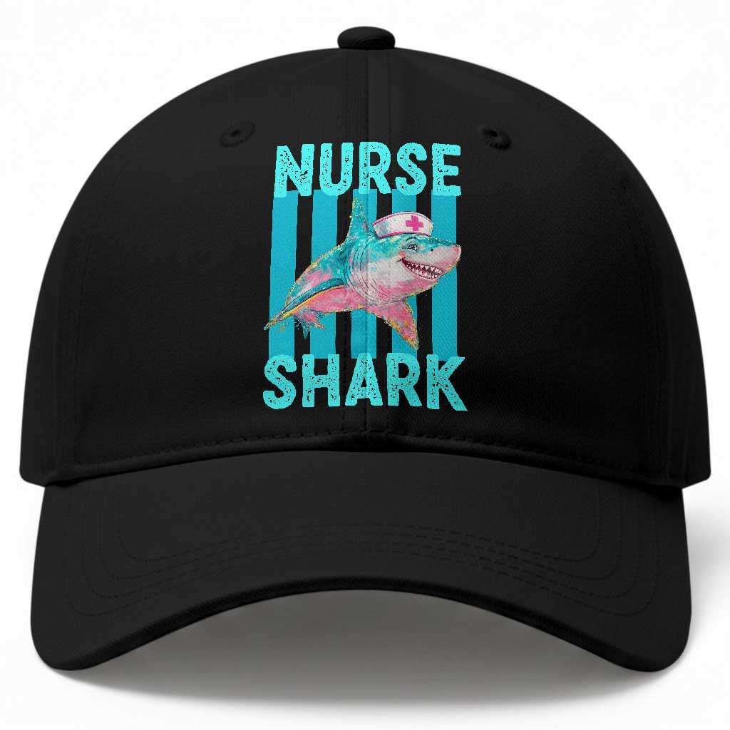 Funny Nurse Shark Baseball Cap Medical Worker Appreciation Gift