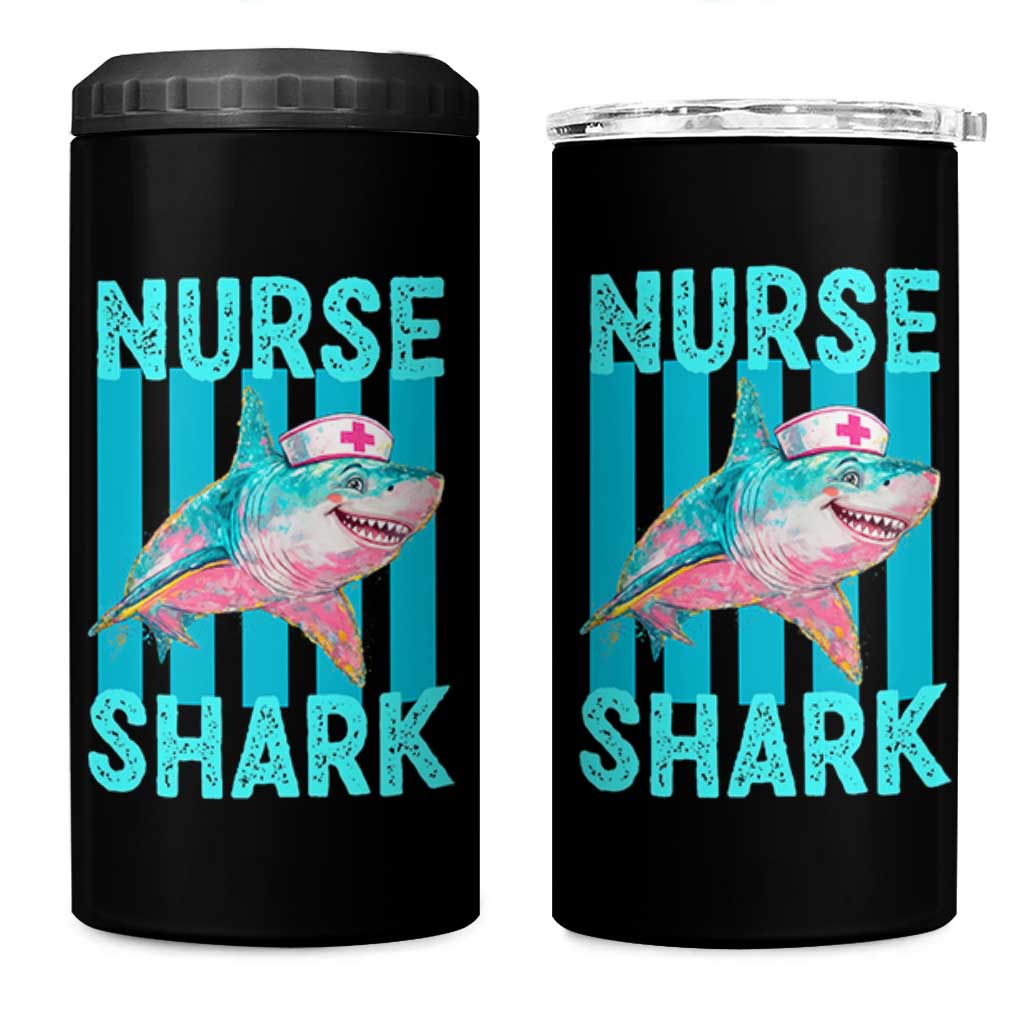 Funny Nurse Shark 4 in 1 Can Cooler Tumbler Medical Worker Appreciation Gift