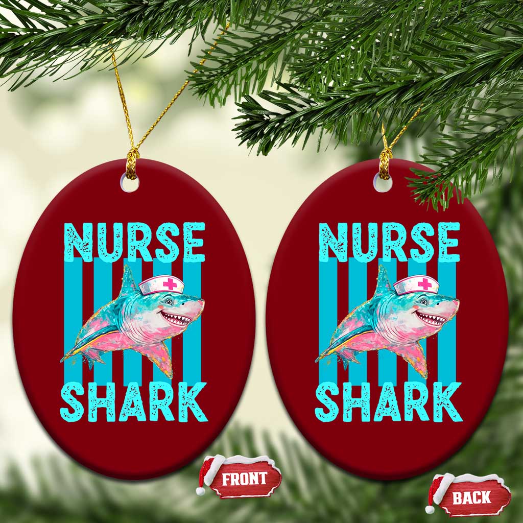 Funny Nurse Shark Ceramic Ornament Medical Worker Appreciation Gift