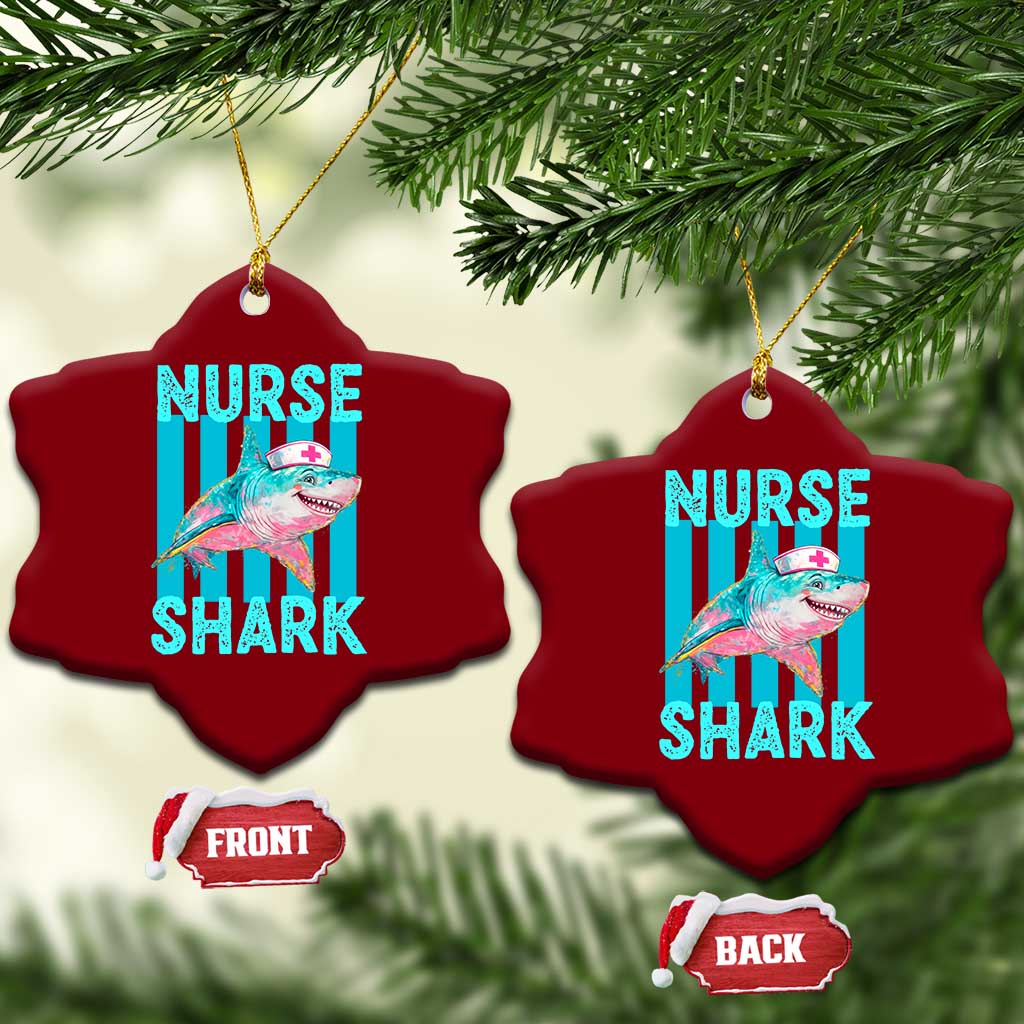 Funny Nurse Shark Ceramic Ornament Medical Worker Appreciation Gift