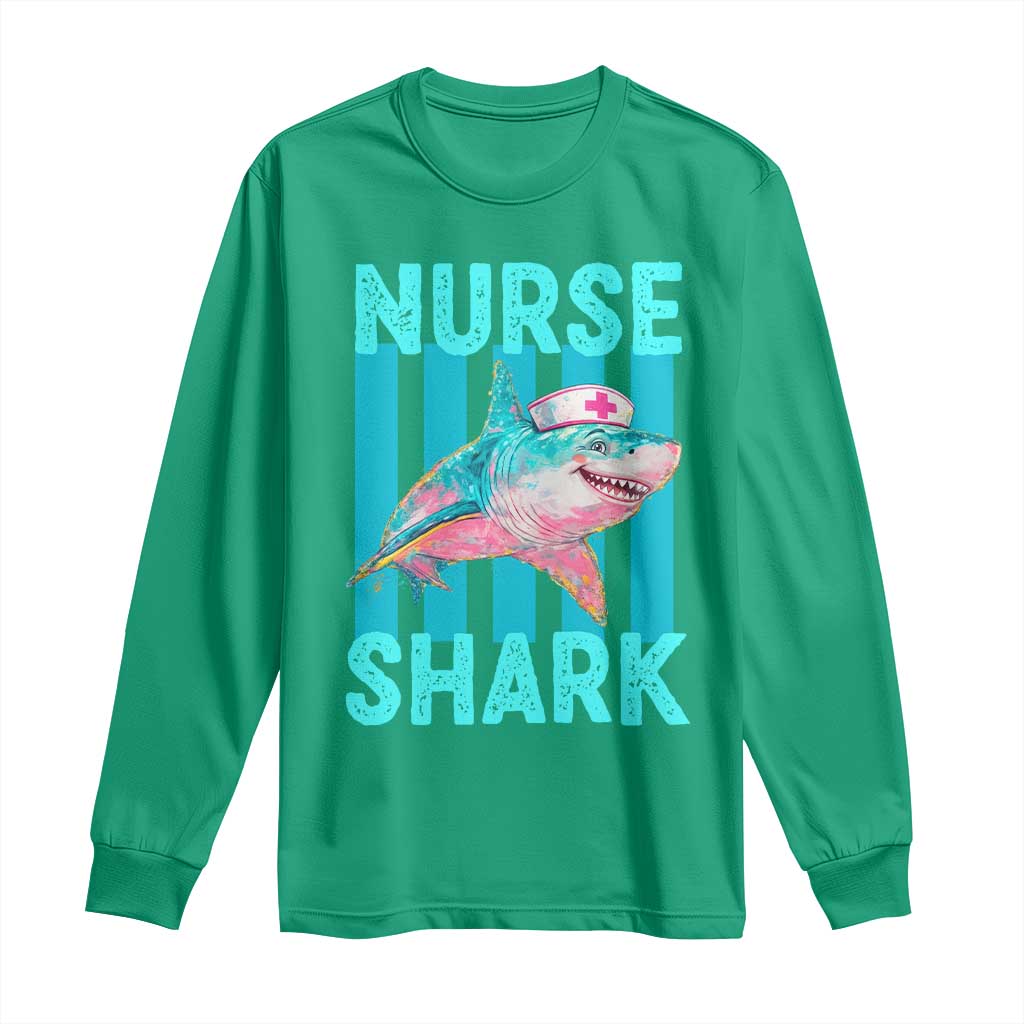 Funny Nurse Shark Long Sleeve Shirt Medical Worker Appreciation Gift
