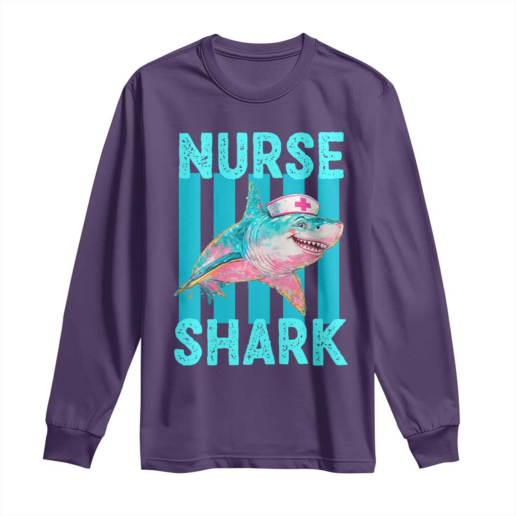 Funny Nurse Shark Long Sleeve Shirt Medical Worker Appreciation Gift
