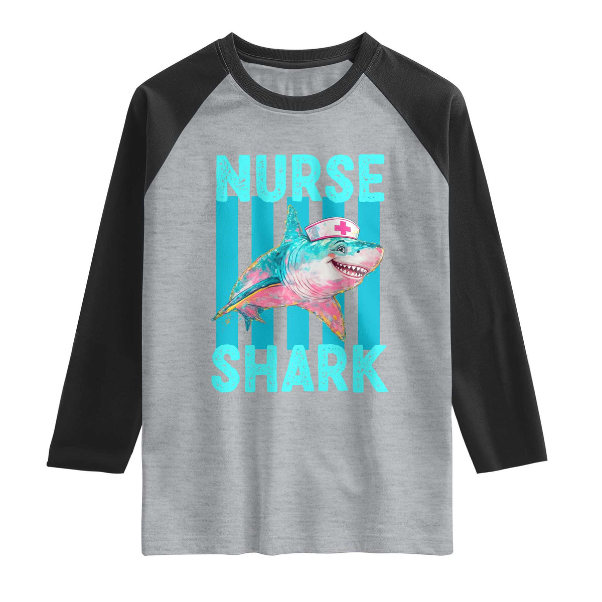 Funny Nurse Shark Raglan Shirt Medical Worker Appreciation Gift