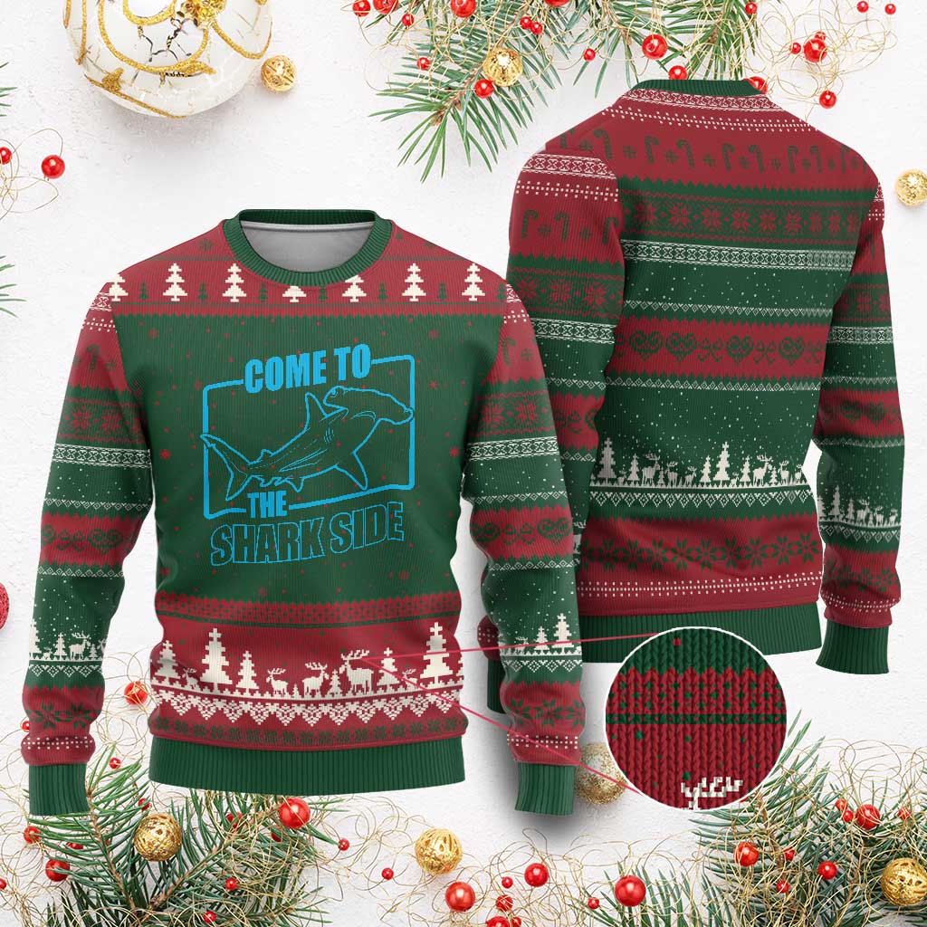 Funny Hammerhead Shark Lover Ugly Christmas Sweater Come To The Shark Side