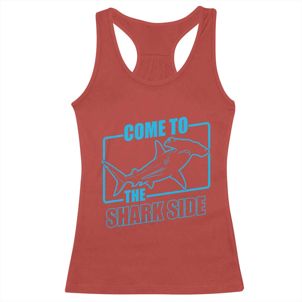 Funny Hammerhead Shark Lover Racerback Tank Top Come To The Shark Side