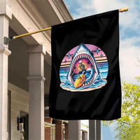 Shark Skeleton Surfer Garden Flag Hawaiian Beach Vacation Gift