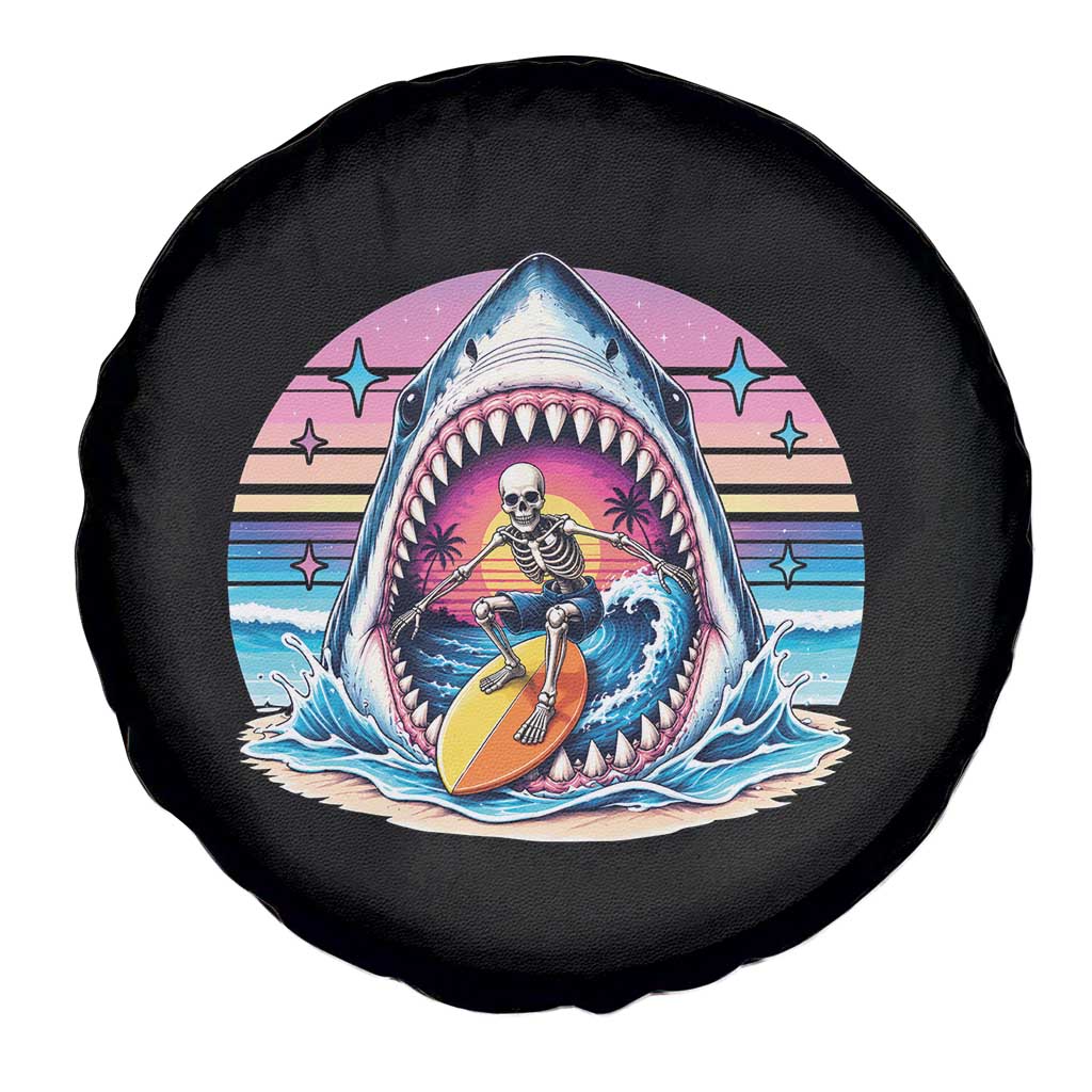 Shark Skeleton Surfer Spare Tire Cover Hawaiian Beach Vacation Gift