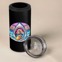 Shark Skeleton Surfer 4 in 1 Can Cooler Tumbler Hawaiian Beach Vacation Gift