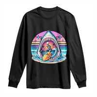 Shark Skeleton Surfer Long Sleeve Shirt Hawaiian Beach Vacation Gift